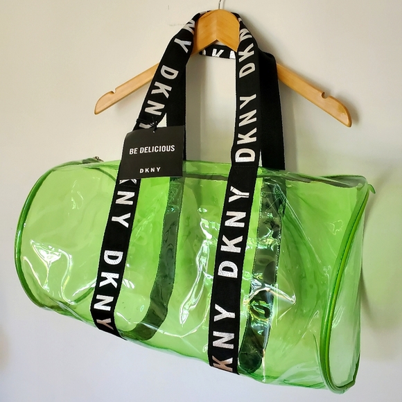 DKNY Donna Karan NY Lime Green Clear Duffle Bag 💚 - Picture 2 of 11